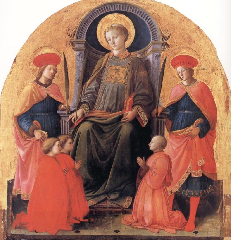 Fra Filippo Lippi St Lawrence Enthroned with Sts Cosmas and Damian,Other Saints and Donors oil painting picture
